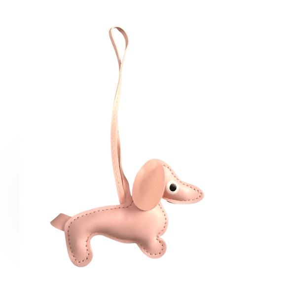 Other - Pink Dachshund Leather Hanging Charm